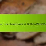 How I calculated costs at Buffalo Wild Wings