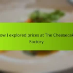 How I explored prices at The Cheesecake Factory