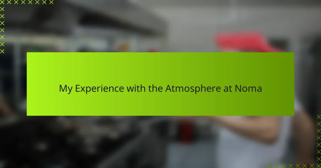 My Experience with the Atmosphere at Noma