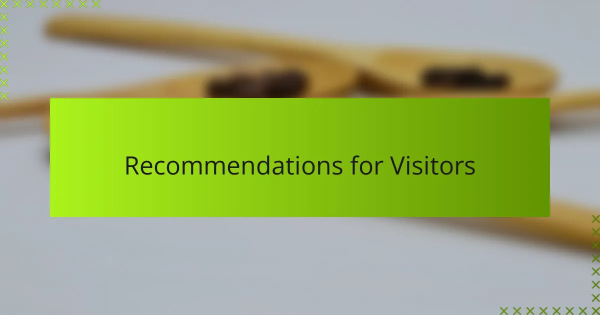 Recommendations for Visitors