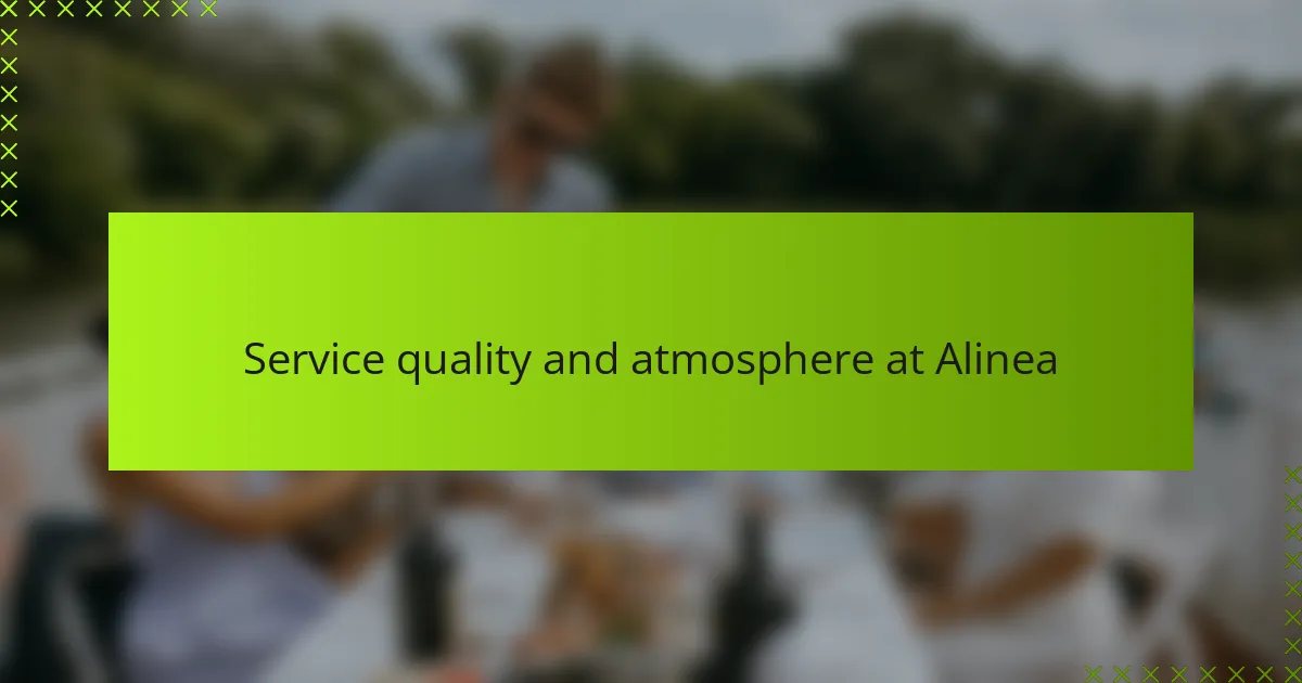 Service quality and atmosphere at Alinea